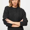 Women Samsoe Samsoe Sweaters And Cardigans | Eliette, Merino Wool Mix Cropped Jumper Dark Grey