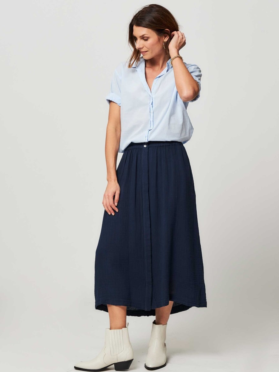 Women Xirena Skirts | Serina, Cotton A-Line Skirt With Structure Dark Blue