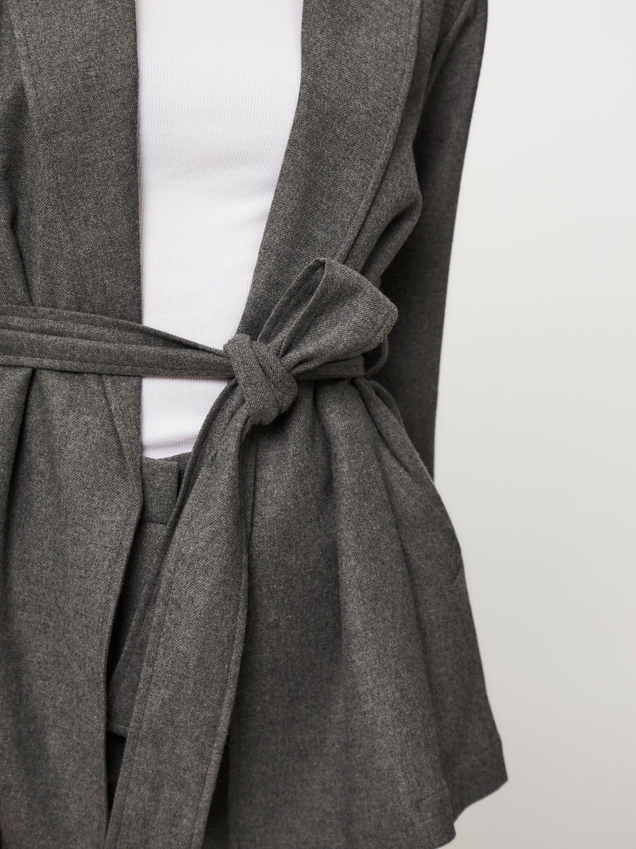 Women Zenggi Blazers And Jackets | Viscose Mix Melange Jacket Grey