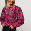 Women Fabienne Chapot Tops And Blouses | Savanah, Woven Top With Sequins Bright Pink