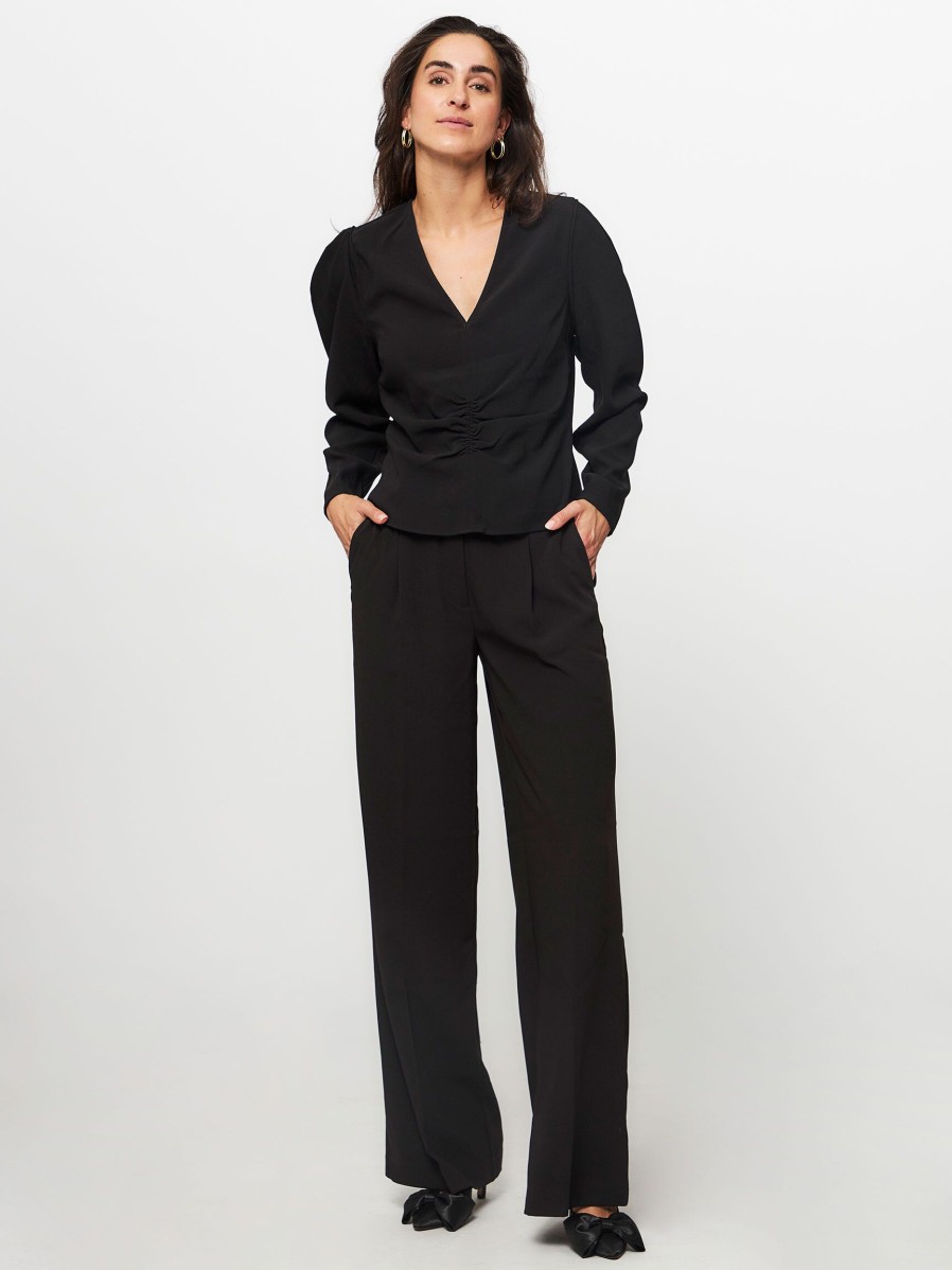 Women Dante 6 Pants And Jumpsuits | Zach, Woven Wide Leg Trousers Black