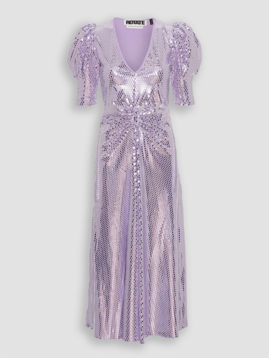 Women Rotate Birger Christensen Dresses And Tunics | Sierina, Woven Dress With Sequins Lavender