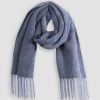 Women Closed Scarves | Alpaca Mix Logo Scarf Bluegrey