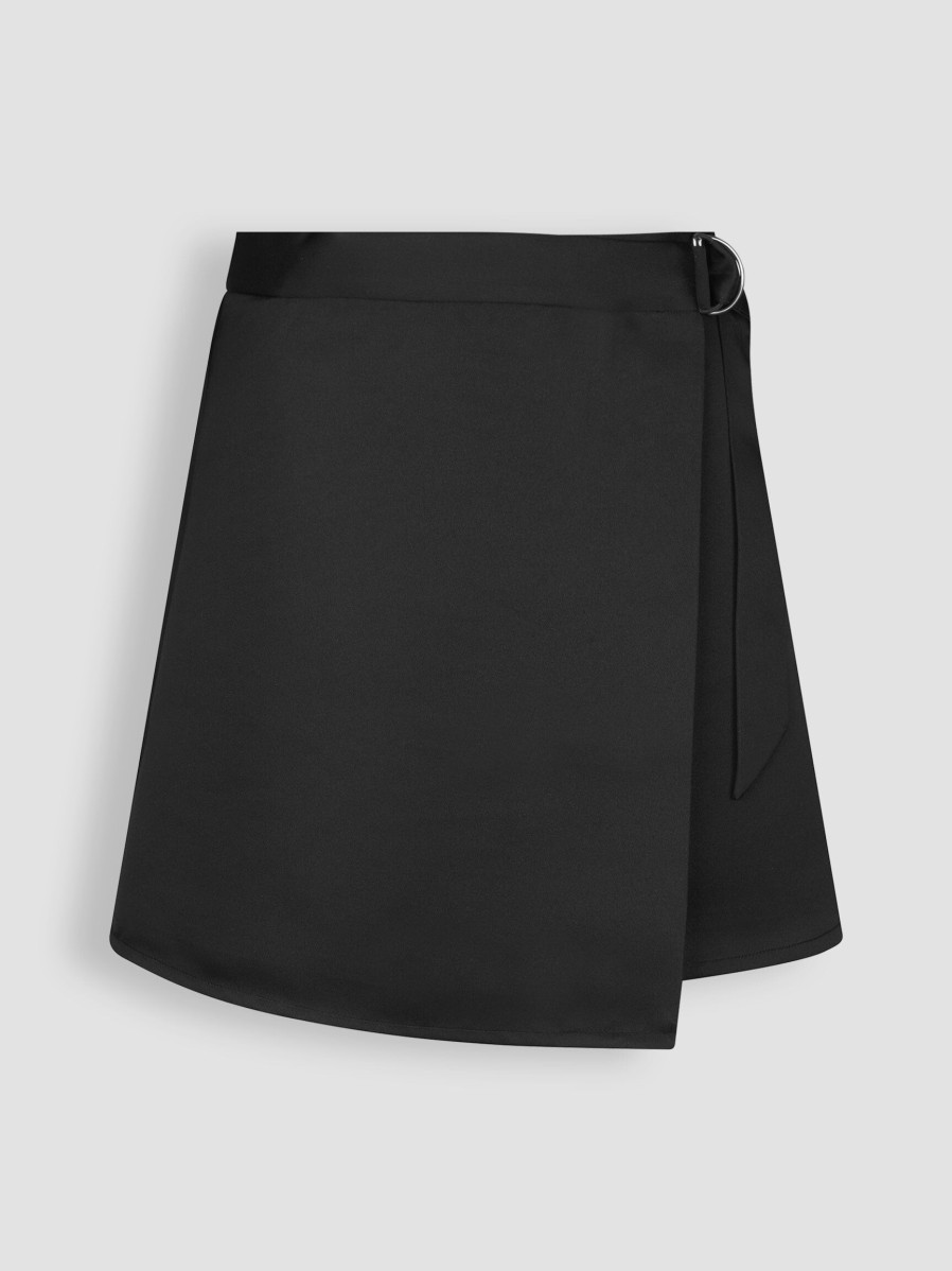 Women Modstrom Skirts | Gavin, Woven Wrap Over Skirt Black