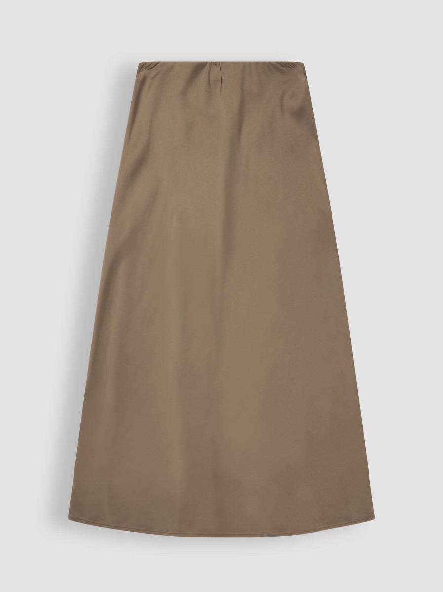 Women Munthe Skirts | Babe, Viscose Mix A-Line Shiny Skirt Camel