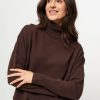 Women Majestic Filatures Sweaters And Cardigans | Cashmere Turtleneck Dark Brown