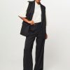 Women Co'Couture Pants And Jumpsuits | Ida, Viscose Mix Wide Trousers With Pinstripe Dark Grey