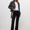 Women Modstrom Pants And Jumpsuits | Tanny, Rayon Mix Flared Trousers Black