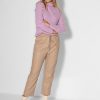 Women Isabelle Blanche Paris Pants And Jumpsuits | Viscose Mix Leatherlook Trousers Camel