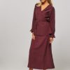 Women Club L’avenir Skirts | Aline, Viscose Mix A-Line Skirt Aubergine