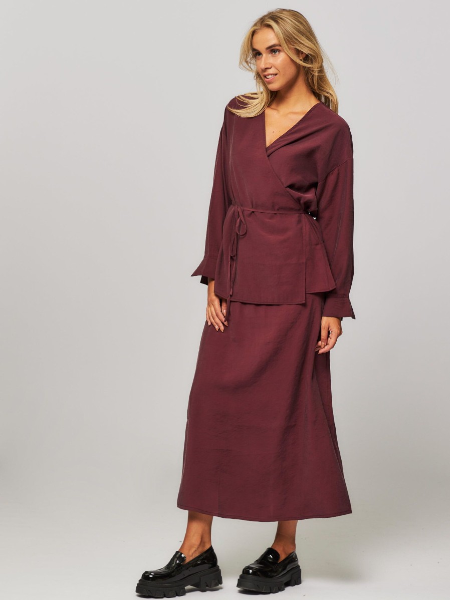 Women Club L’avenir Skirts | Aline, Viscose Mix A-Line Skirt Aubergine