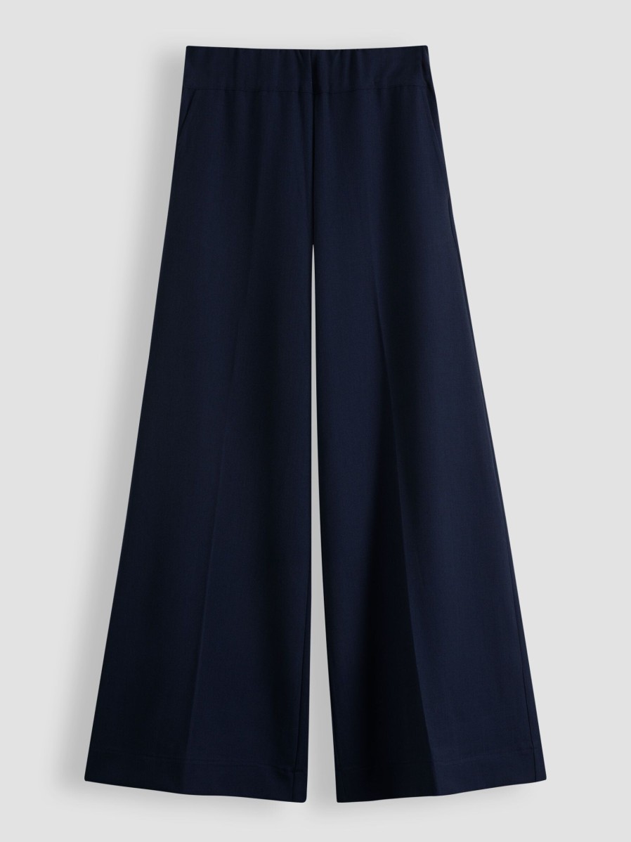 Women Sea Me Happy Pants And Jumpsuits | Super Woody, Viscose Mix Palazzo Dark Blue