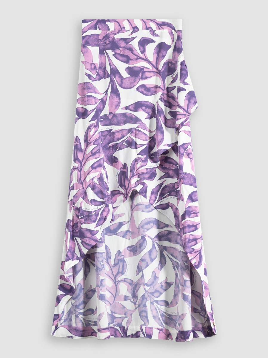 Women Fabienne Chapot Skirts | Kaia, Viscose Skirt With Print Purple