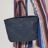 Women Allan K Bags | Habiba, Leather Hand Braided Shoulder Bag Dark Blue