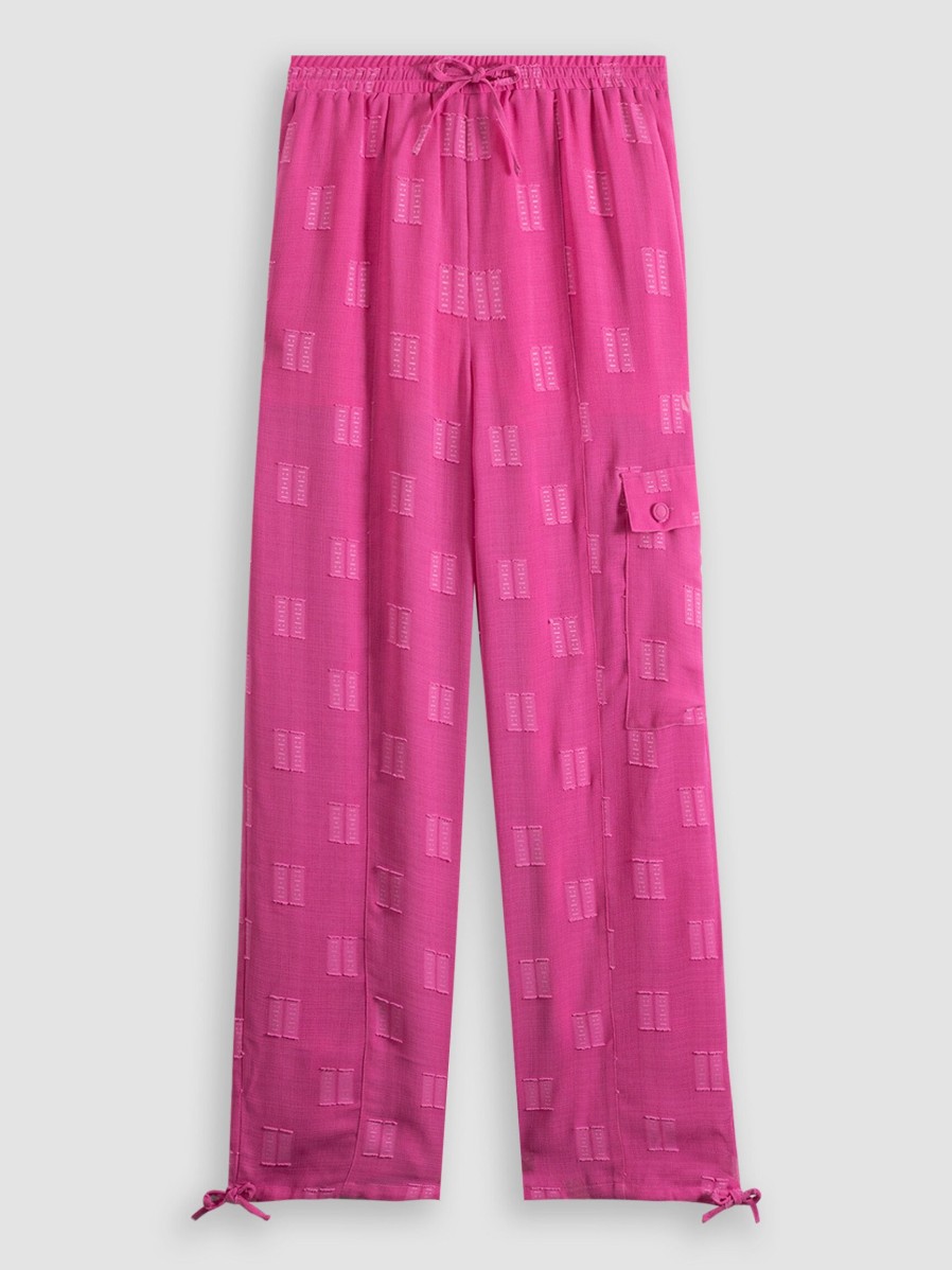 Women Hofmann Copenhagen Pants And Jumpsuits | Octavia, Woven Cargo Trousers With Pattern Pink