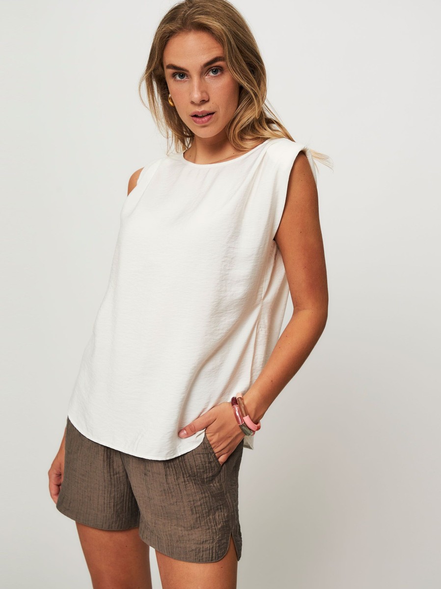 Women Yaya Tops And Blouses | Viscose Mix Top White