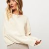 Women American Vintage Sweaters And Cardigans | Itonay, Cotton/Linen Mix Melange Jumper Ecru