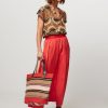 Women Summum Skirts | Woven Shiny Skirt Orange