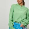 Women Fabienne Chapot Tops And Blouses | Clarissa, Viscose/Linen Mix Blouse Green