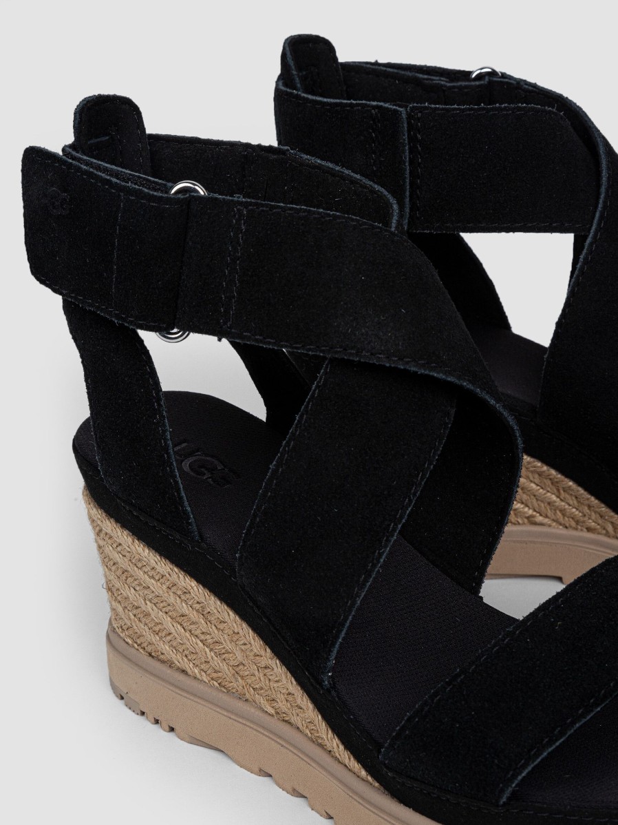 Women Ugg Sandals | Ileana, Suede Wedges Black