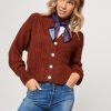 Women Frnch Sweaters And Cardigans | Elene, Alpaca Mix Cardigan Brown