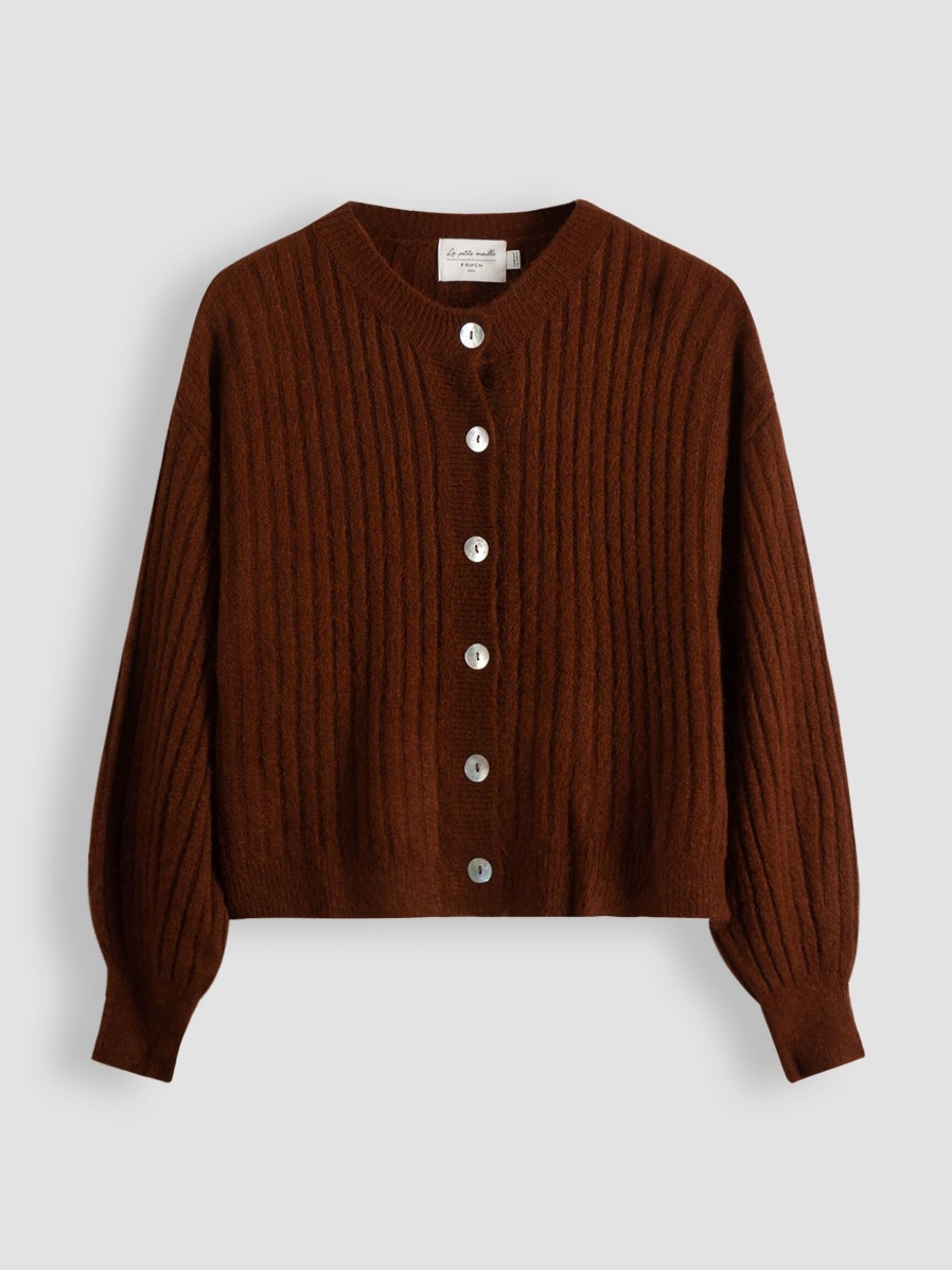 Women Frnch Sweaters And Cardigans | Elene, Alpaca Mix Cardigan Brown