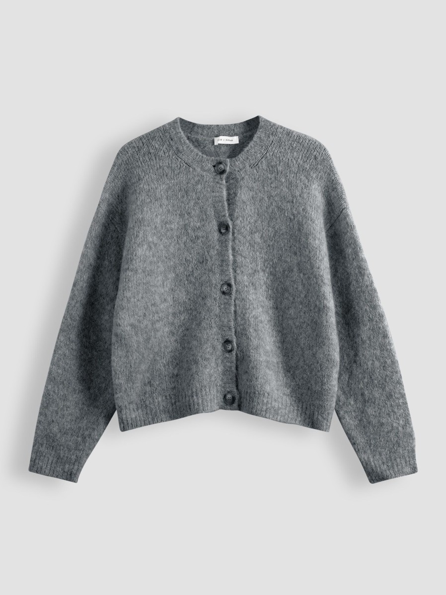 Women Club L’avenir Sweaters And Cardigans | Jun, Alpaca Mix Melange Cardigan Grey