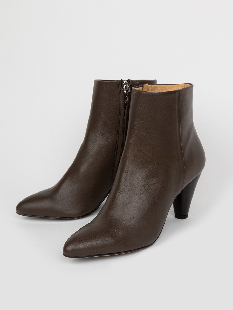 Women Ivylee Copenhagen Boots | Fleur, Leather Ankle Boots Dark Brown