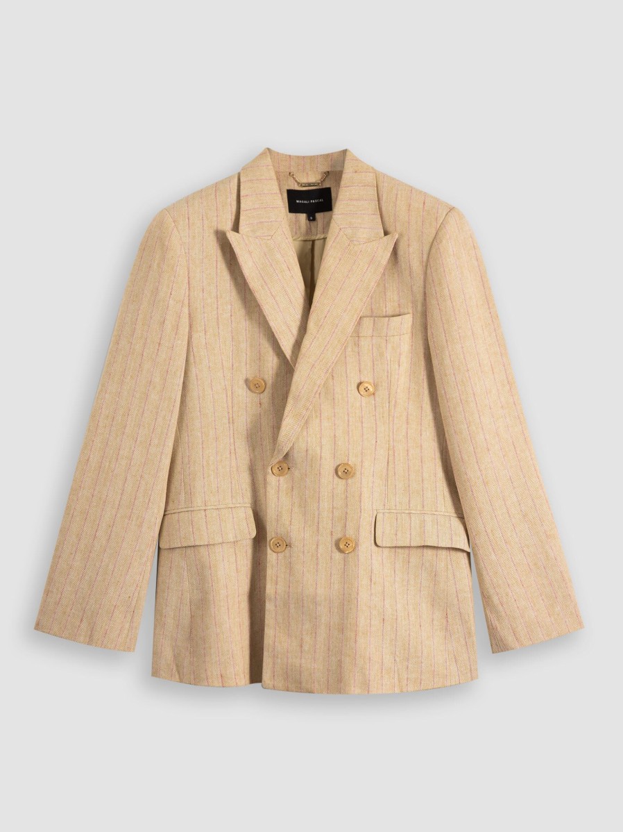 Women Magali Pascal Blazers And Jackets | Florentine, Cotton Blazer With Pattern Sand