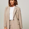 Women Modstrom Blazers And Jackets | Gale, Rayon Mix Long Fit Blazer Taupe