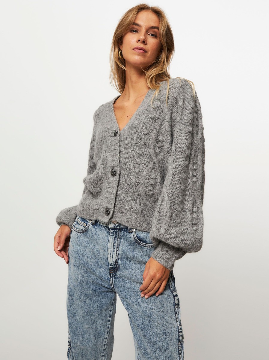 Women Copenhagen Muse Sweaters And Cardigans | Paca, Wool Mix Melange Cardigan Grey