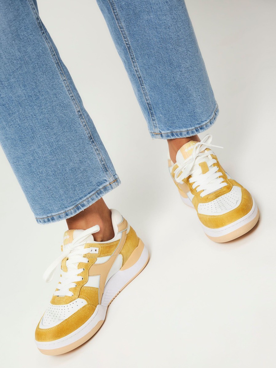 Women Diadora Sneakers | B.560 Used, Leather Sneakers Yellow