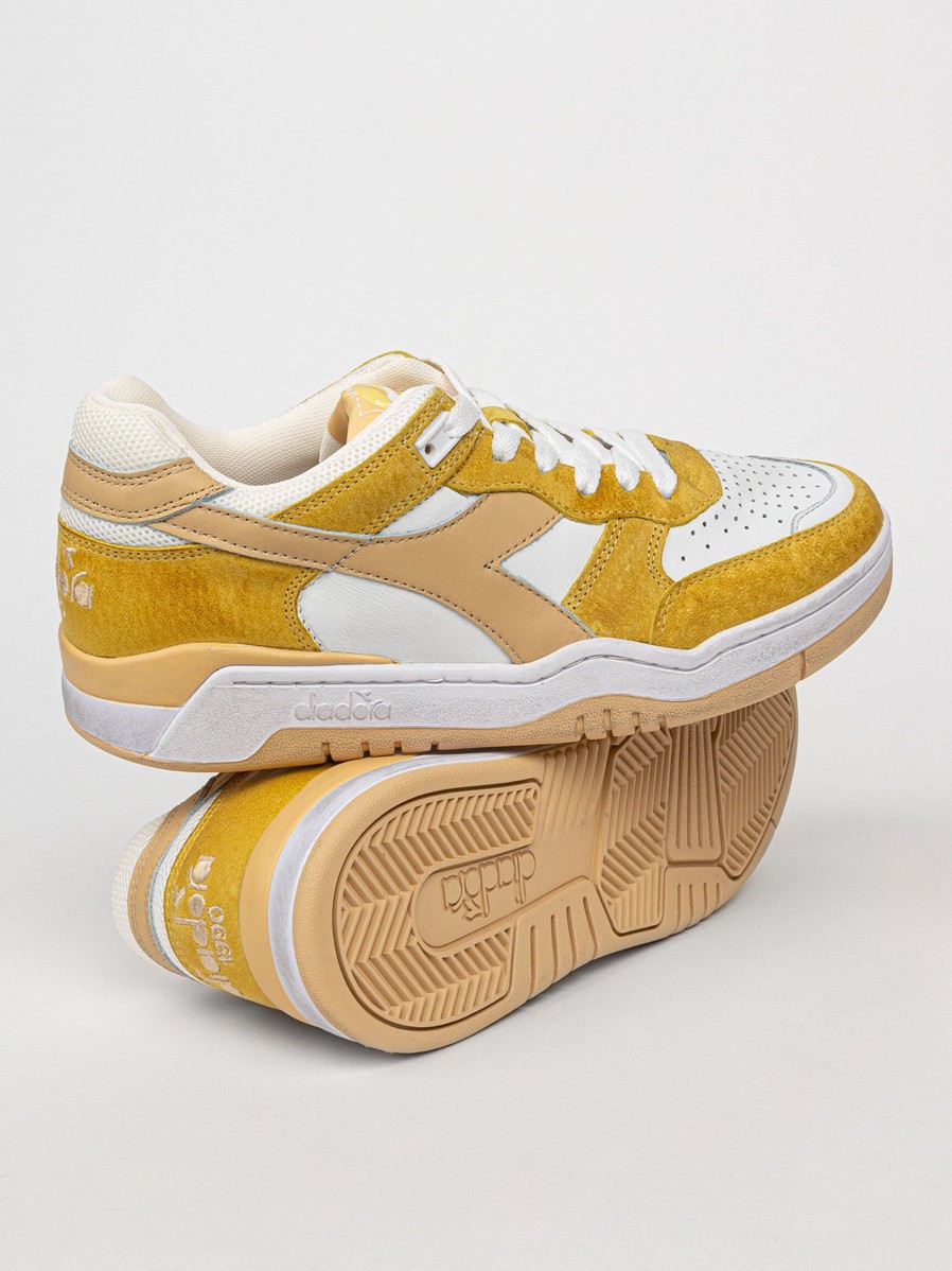 Women Diadora Sneakers | B.560 Used, Leather Sneakers Yellow