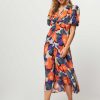 Women Munthe Dresses And Tunics | Gowny, Viscose Mix Dress With Print Orange