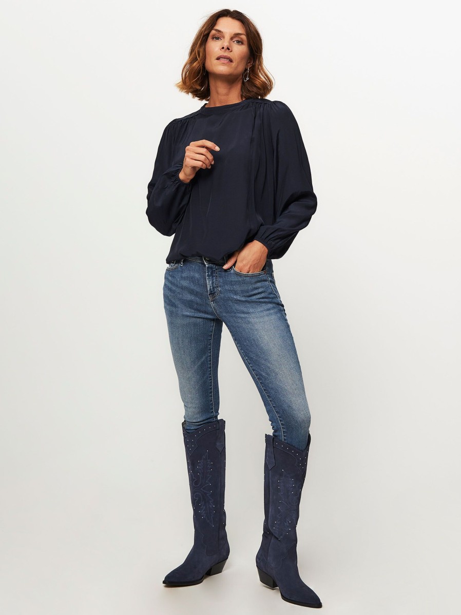 Women La Fee Maraboutee Tops And Blouses | Tivia, Viscose Top Dark Blue