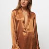 Women Alchemist Blazers And Jackets | Lily, Viscose Shiny Blazer Cognac