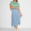 Women Mes Demoiselles Skirts | Divine, Denim A-Line Skirt Blue