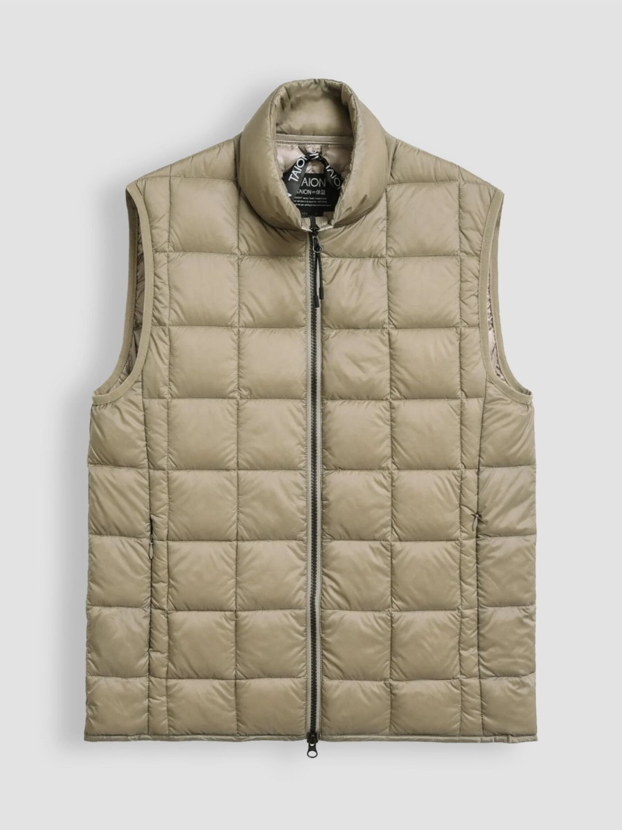 Women Taion Outerwear | Woven Padded Bodywarmer Khaki