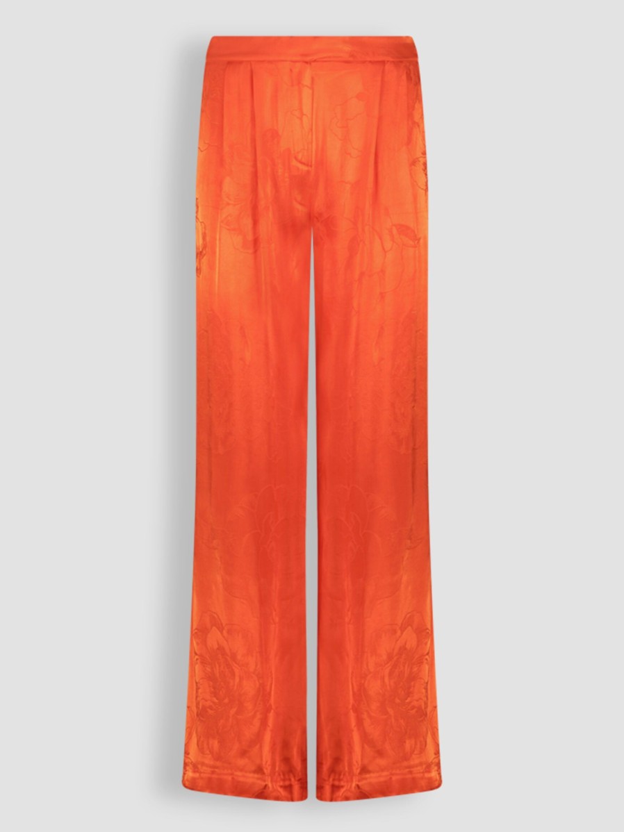 Women Another-Label Pants And Jumpsuits | Nyla, Viscose/Rayon Mix Trousers With Pattern Orange