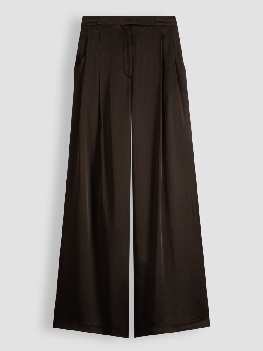 Women Semicouture Pants And Jumpsuits | Viscose Mix Trousers Brown