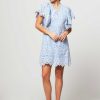 Women Munthe Dresses And Tunics | Ummama, Cotton Dress With Open Worked Embroidery Light Blue