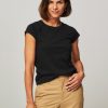 Women Mads Norgaard Tops And Blouses | Teasy, Organic Cotton T-Shirt Black