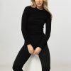 Women Lune Active Home And Sportswear | Flora, Rib Jersey Top Black