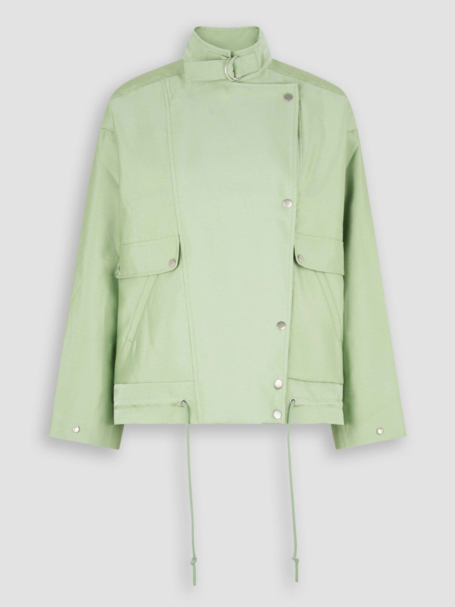 Women Second Female Blazers And Jackets | Salma, Woven Jacket Light Green