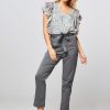 Women Alchemist Pants And Jumpsuits | Rez, Cotton Mix Paperbag Trousers Dark Grey