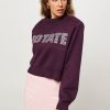 Women Rotate Birger Christensen Sweaters And Cardigans | Shandy, Organic Cotton Mix Cropped Logo Jumper Purple