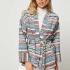 Women La Fee Maraboutee Blazers And Jackets | Bera, Cotton Mix Kimono With Pattern Ecru