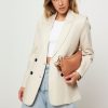 Women Gestuz Blazers And Jackets | Paula, Lyocell/Linen Mix Oversized Blazer Sand