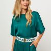 Women Studio Anneloes Tops And Blouses | Luxx, Viscose Mix Shiny Top Green