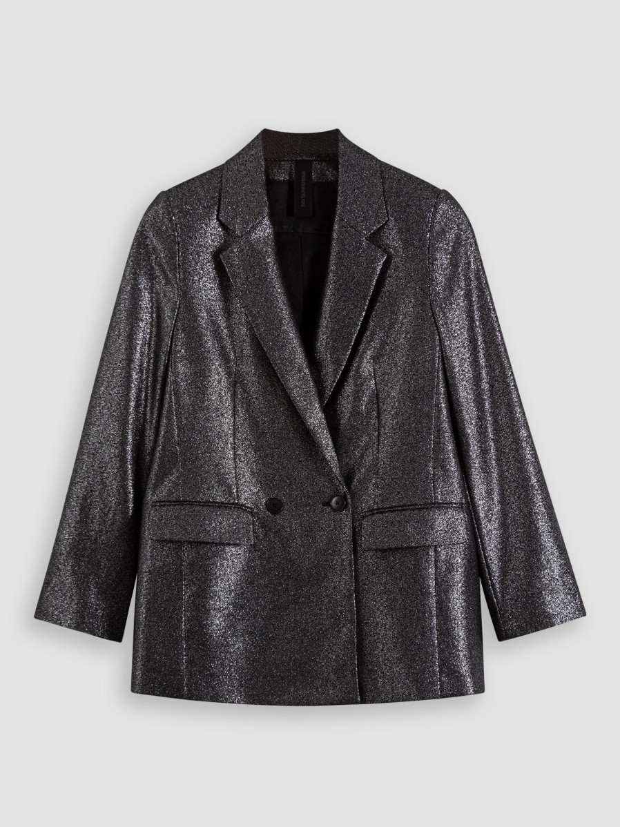 Women Drykorn Blazers And Jackets | Wardlow, Wool Mix Blazer With Lurex Black